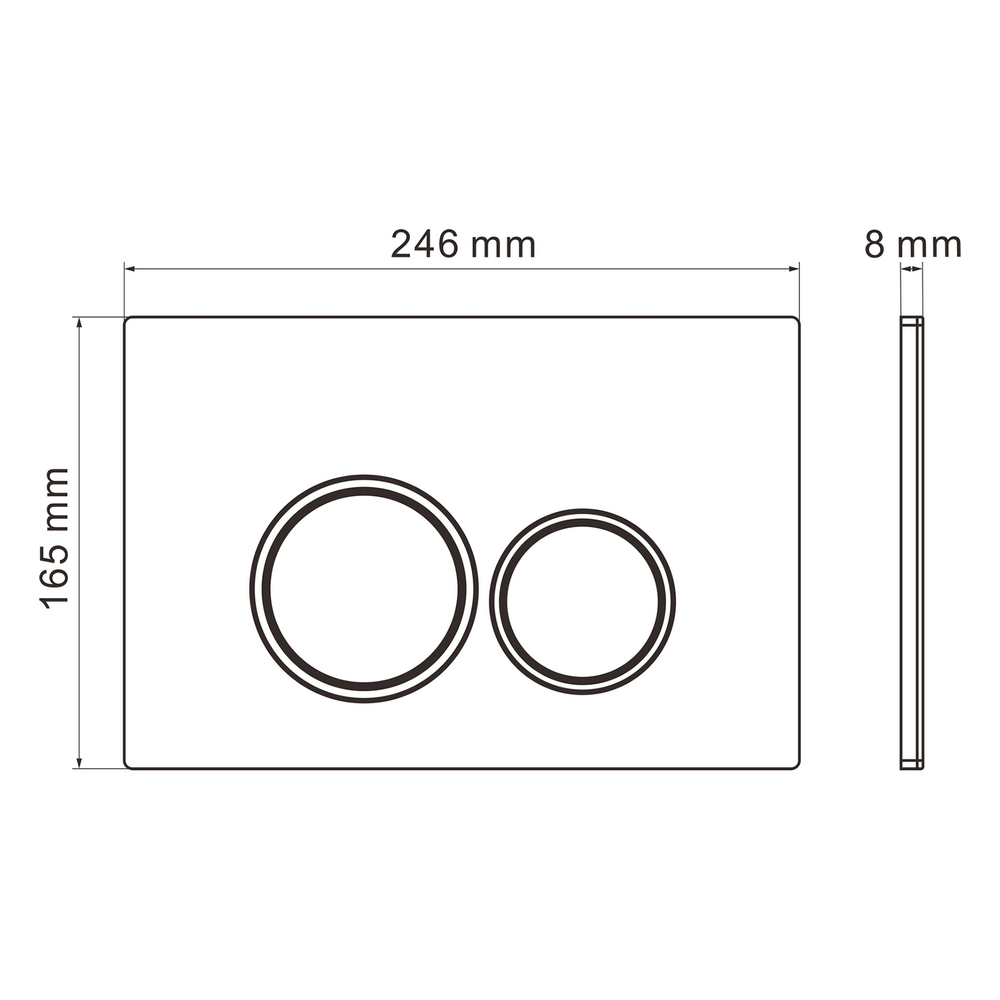 Кнопка смыва WAVE W1 универсальная БЕЛАЯ АБС круглая