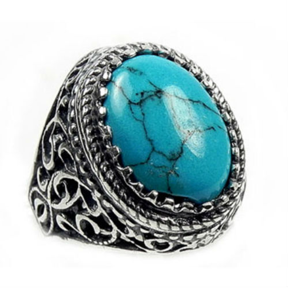 Кольцо "Болория" бирюза голубая асс.