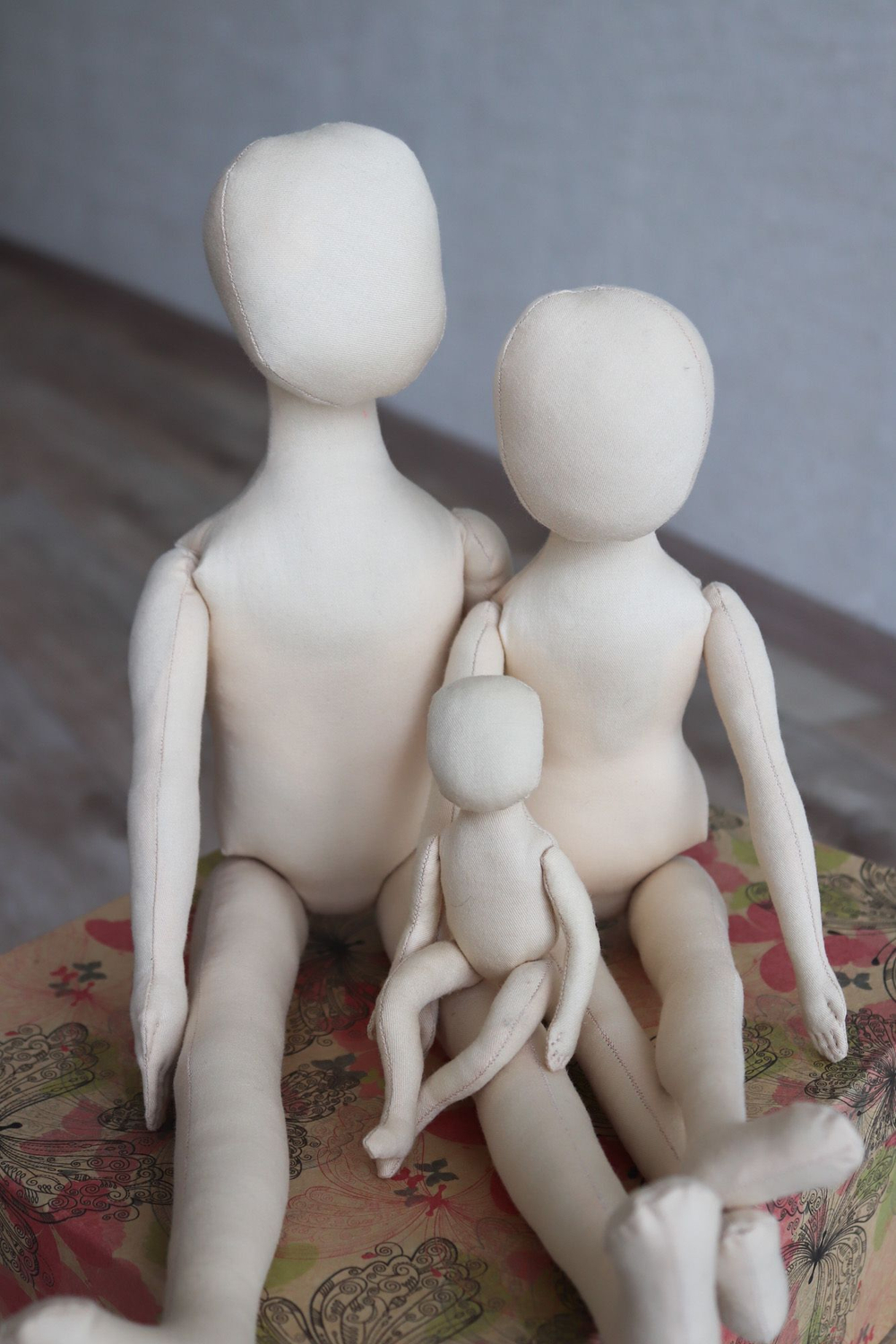 Аксель и Беата, 44 и 38 см. Комплект заготовок интерьерных кукол из текстиля для хобби, рукоделия, творчества