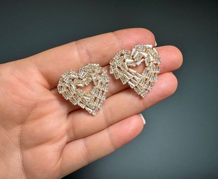 Серьги-гвоздики  "Сердце" 28мм