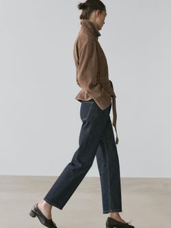 Massimo Dutti Замшевая куртка с ремнем, кротово-коричневый