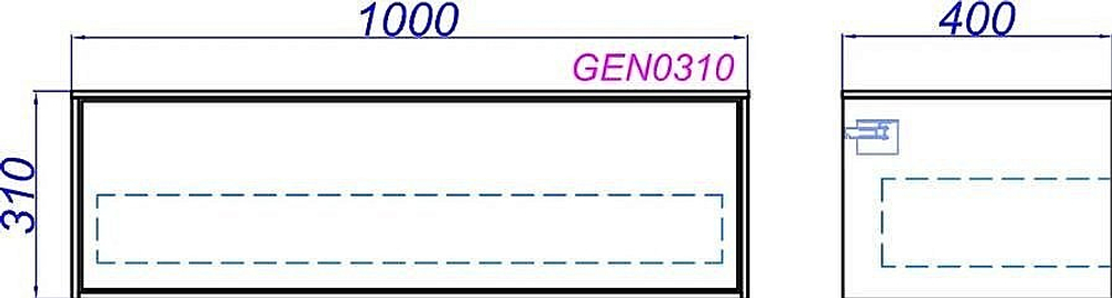Нижняя тумба Aqwella Genesis 100 GEN0310MG миллениум серый/белый