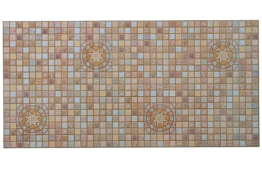 ПВХ панель Мозаика 957х480мм. Медальон коричневый №27