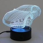 Светильник ночник «3D-Тачка» на пластиковой подставке, с включателем USB