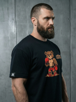 Футболка спортивная хлопковая мужская черная LEGENDA Плюшевая сила