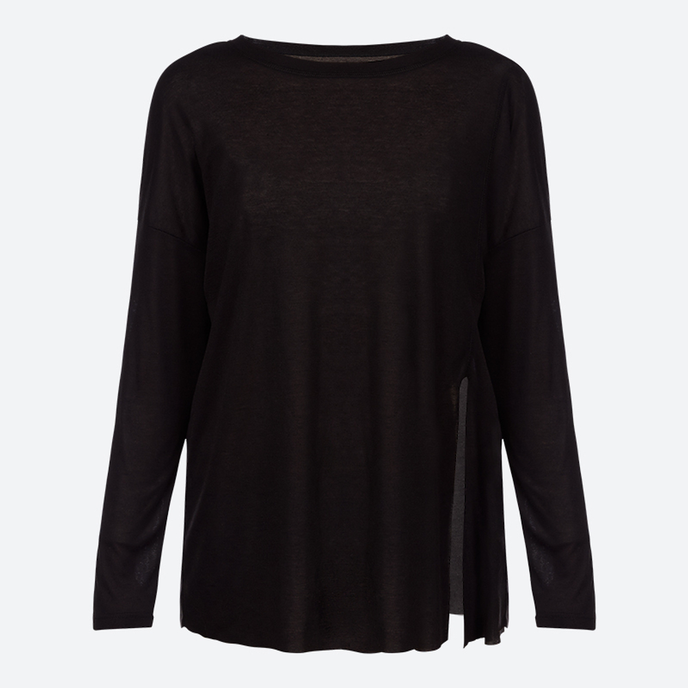 Лонгслив воздушный (Черный)