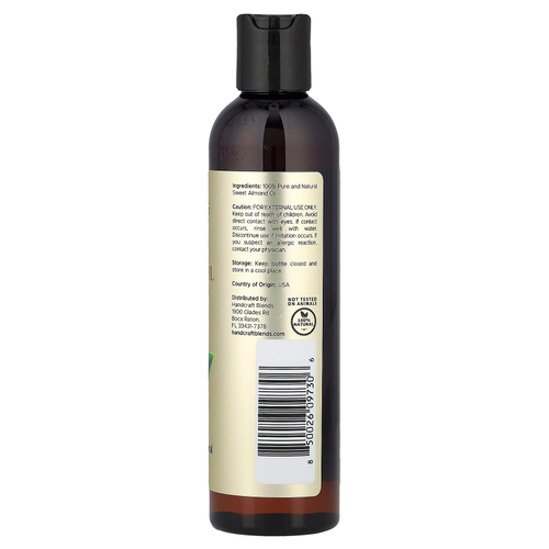 Handcraft Blends, 100% чистое масло сладкого миндаля, 236 мл (8 жидк. унций)