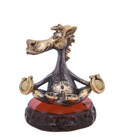 Народные промыслы AM-4186 Фигурка «Лошадь-Дзен» (латунь, янтарь)