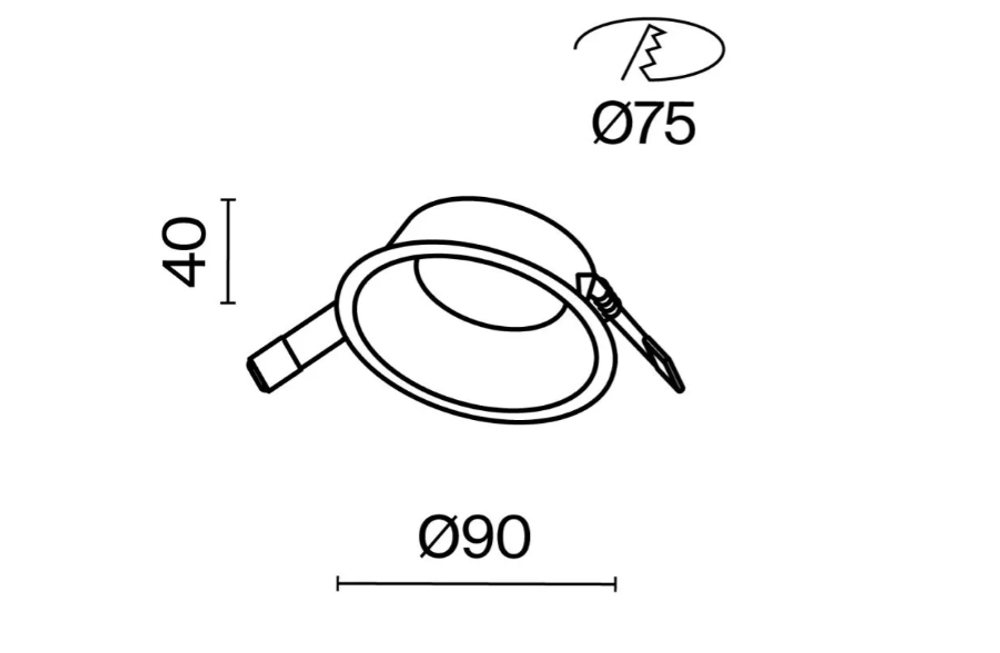 Светильник LDL-040B потолочный встраиваемый, черный