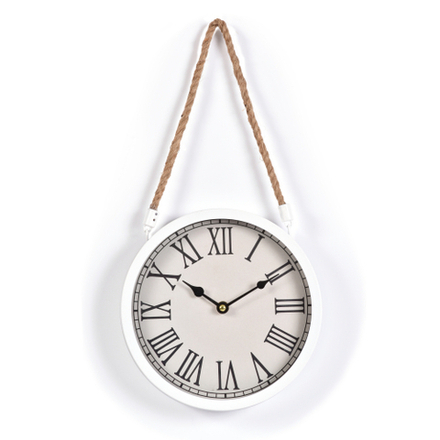 Innova Часы W08311, материал металл + крафт веревка, диаметр 22 см, цвет белый