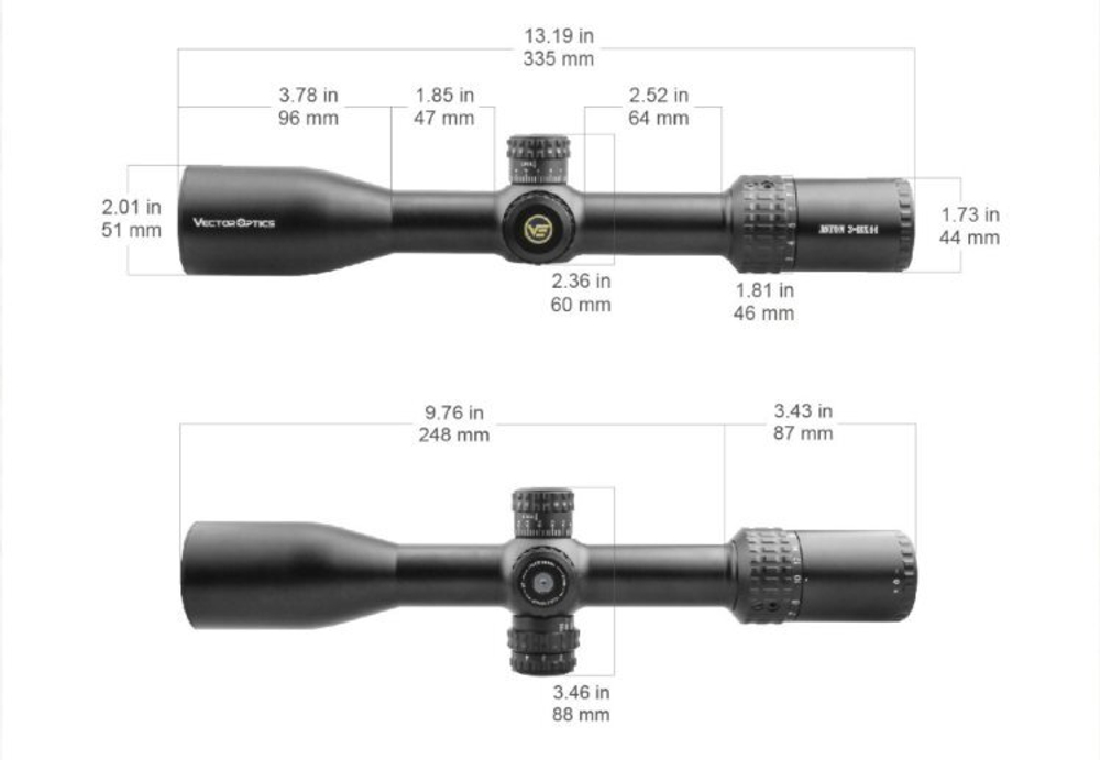 Оптический прицел VectorOptics Aston 3-18x44 SFP для средних дистанций