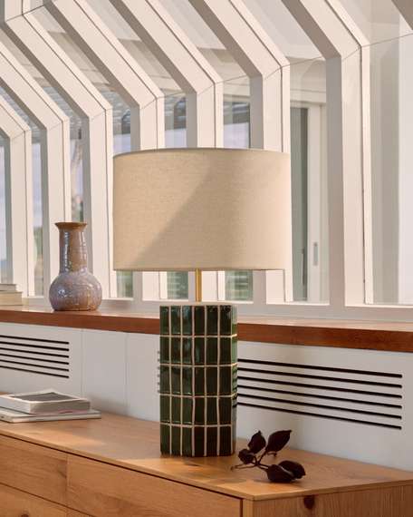 Настольная лампа Rue из зеленой керамики