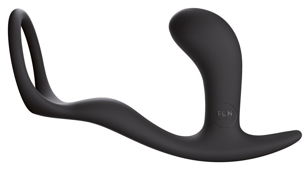 Чёрное эрекционное кольцо с анальной пробкой Bootie Ring (Цвет: черный)