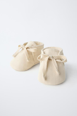 ZARA ПИНЕТКИ ХЛОПКОВЫЕ, БЕЖЕВЫЙ