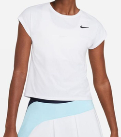 Женская теннисная футболка Nike Court Dri-Fit Victory Top SS Plus Line W - белый