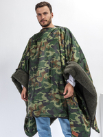 Многофункциональное одеяло-пончо-спальный мешок с непромокаемым верхом в чехле большое