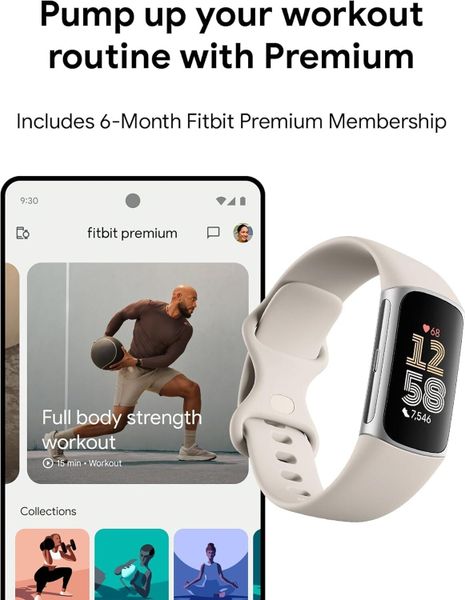 Фитнес-браслет Fitbit Charge 6 Activity Tracker, Бежевый | Porcelain