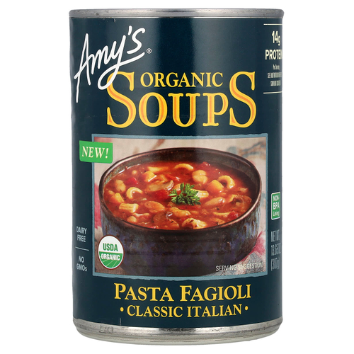 Amy's, Organic Soups, паста фаджоли, классическая итальянская, 387 г (13,65 унции)