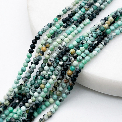 Варисцит граненый бусины, размер около 2,2 мм, цена за нить 38 см