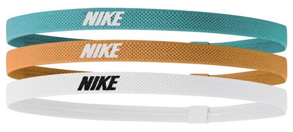 Резинка на голову Nike Elastic Headbands 2.0 3P - washed teal/light curry/white