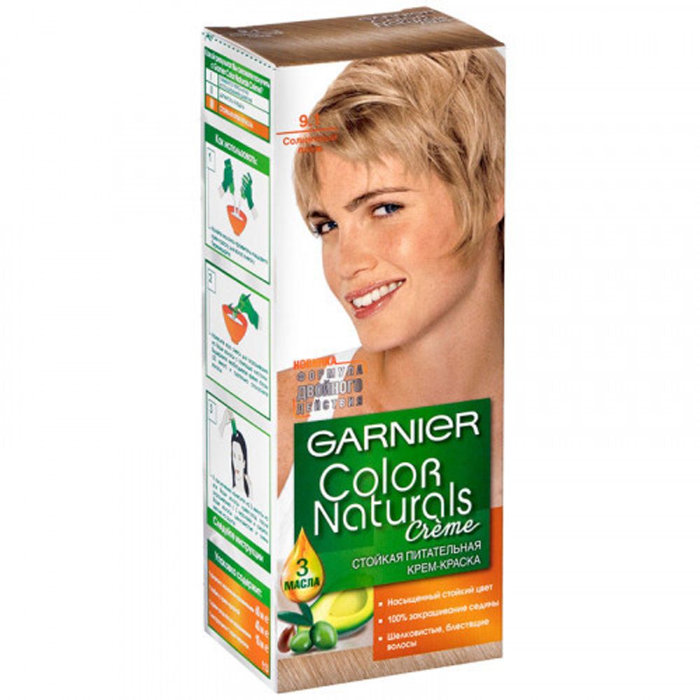 Garnier Краска для волос Color Naturals, тон №9.1, Солнечный пляж, 60/60 мл