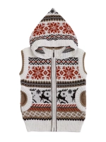 Жилет вязаный на молнии с капюшоном