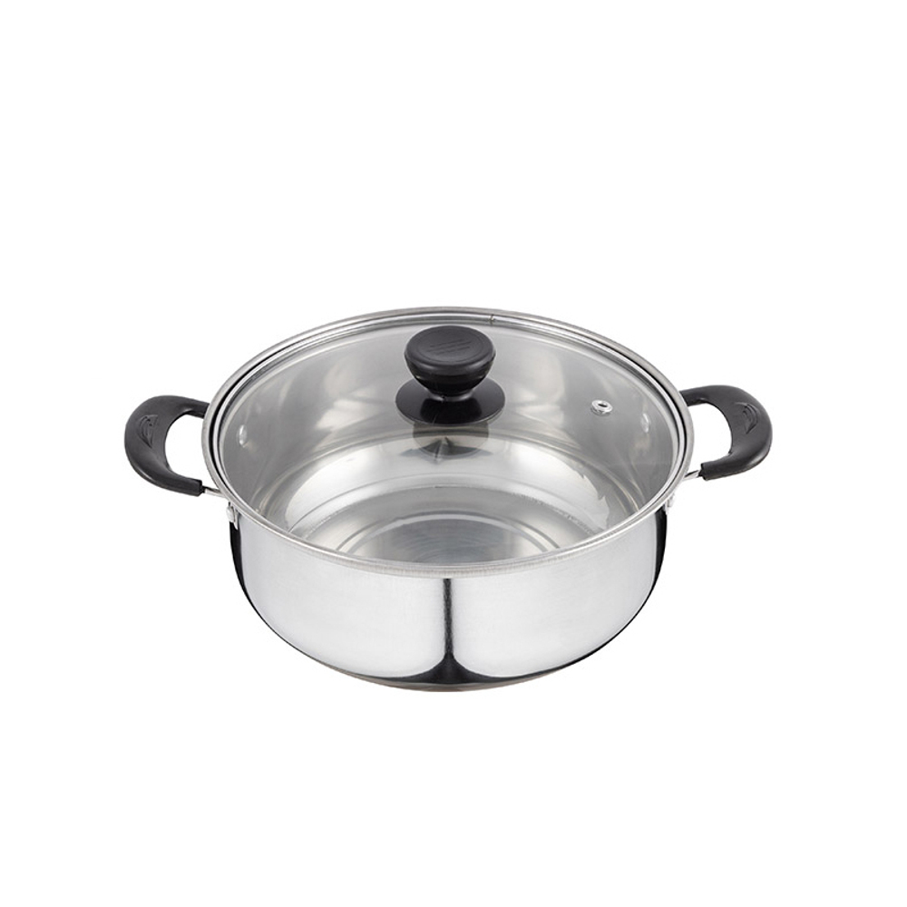 Кастрюля 2,2л нерж со стеклянной крышкой "Promo"