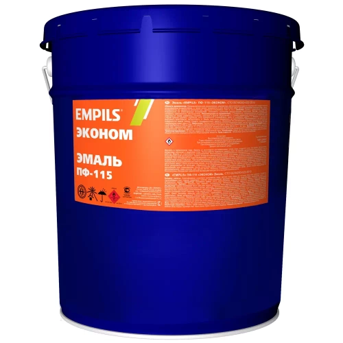 Эмаль ПФ-115 универсальная алкидная Empils Эконом красная 20 кг