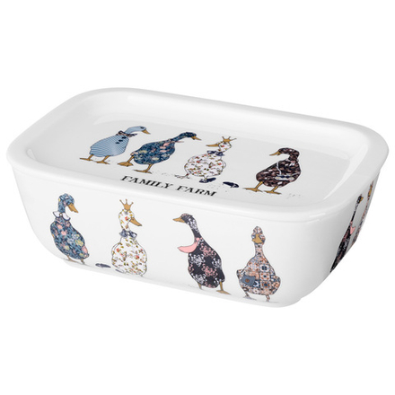 БЛЮДО С КРЫШКОЙ LEFARD "FAMILY FARM" ПРЯМОУГ. 19*13*6,5 СМ 740 МЛ (КОР=18ШТ.)