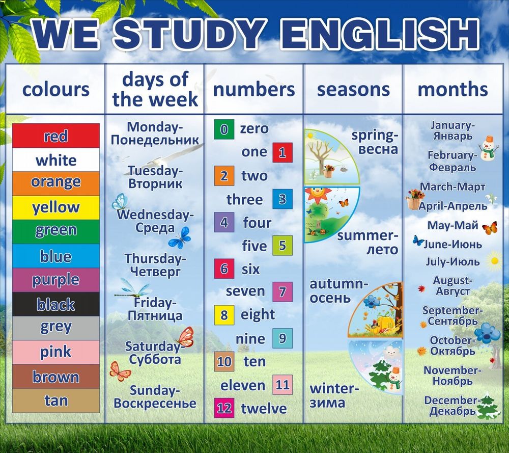 Стенд &quot;We study english&quot;