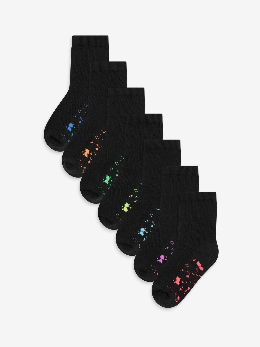 Носки хлопковые для мальчика Next M14-967, 7 шт., Черный