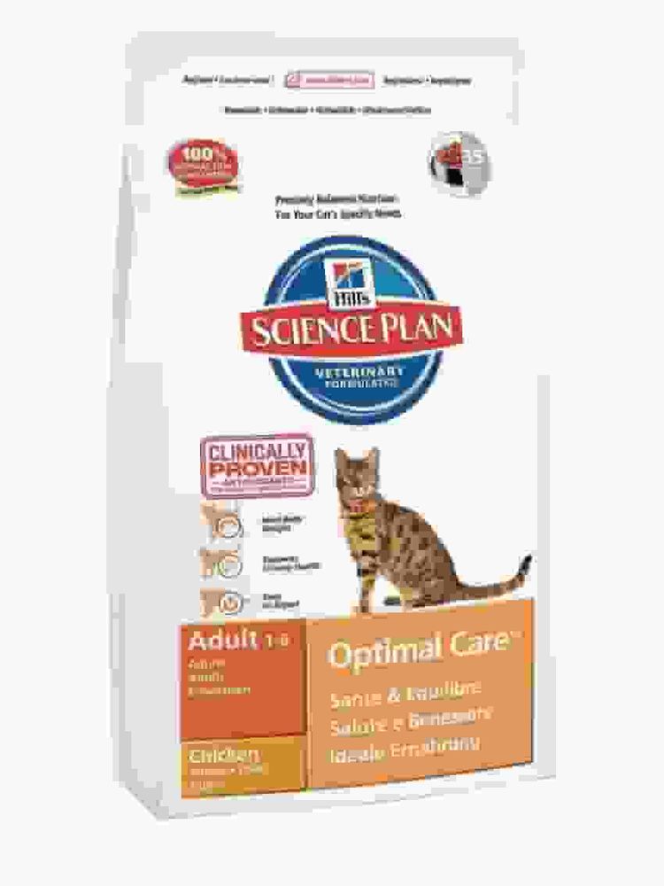 (382) Hill's SP Optimal Care сухой корм для кошек с курицей (Фасовка 200г)