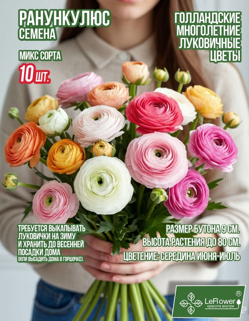 Корневище, Ранункулюс микс сортов, 10 шт