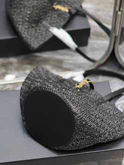 Saint Laurent Panier Small in Raffia
