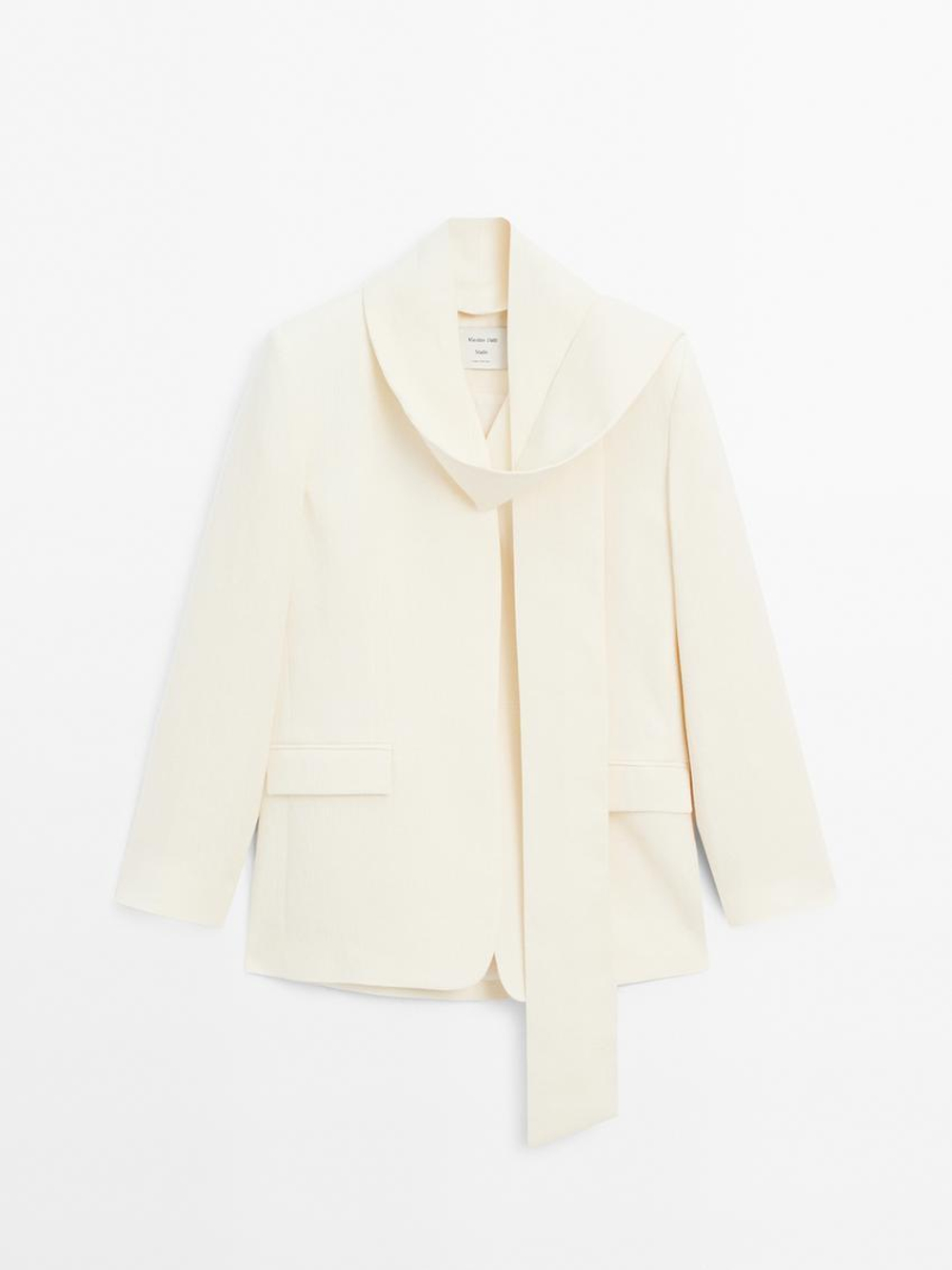 Massimo Dutti Блейзер из 100% льна - Studio, натуральный