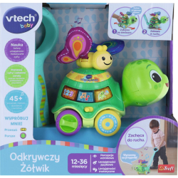 Ходунок-толкатель VTech 61653X черепашка развивающий со светом и звуком от 12 месяцев — фото 1
