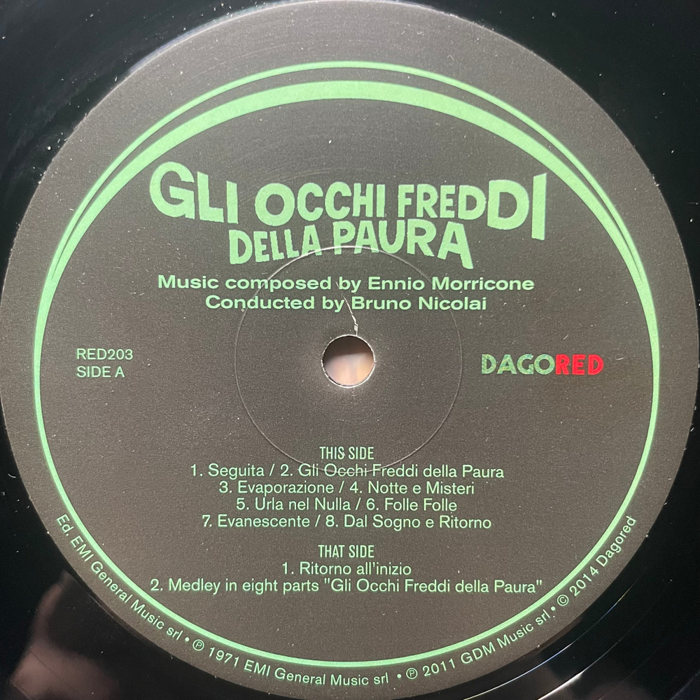 Ennio Morricone ‎– Gli Occhi Freddi Della Paura (Италия 2014г.)