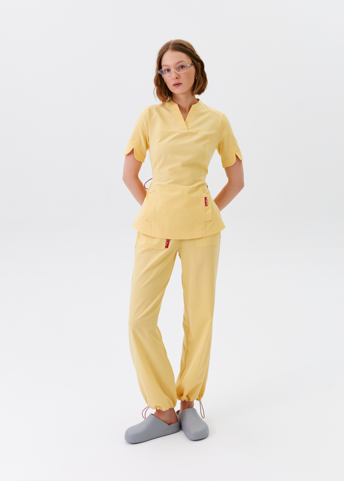 Брюки свободные медицинские женские Йошо, цитрин