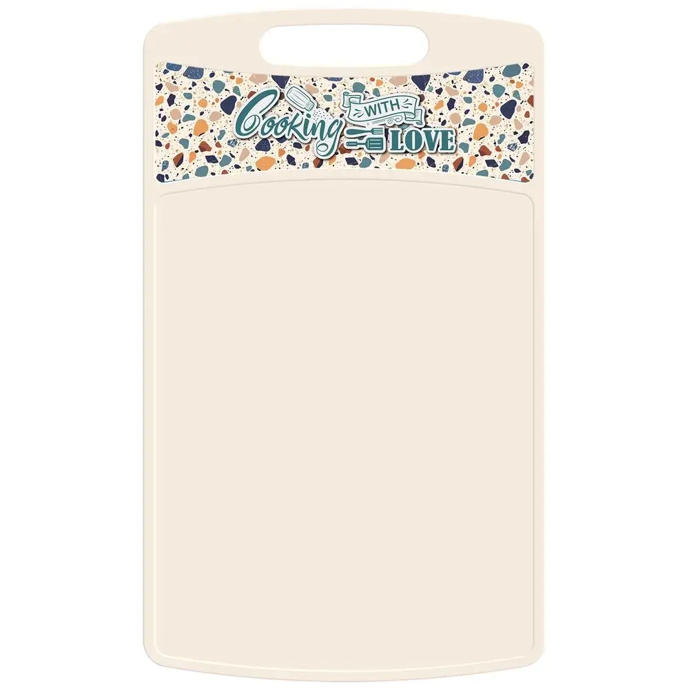 Доска разделочная Bergamo прямоугольная 335x220x4мм с декором Терраццо, Светло-бежевый