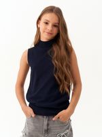 Джемпер топ с горлом 1208 синий