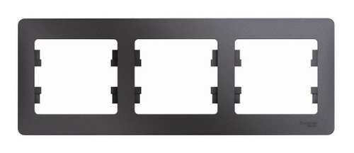 Рамка трехместная Глосса горизонтальная графит.