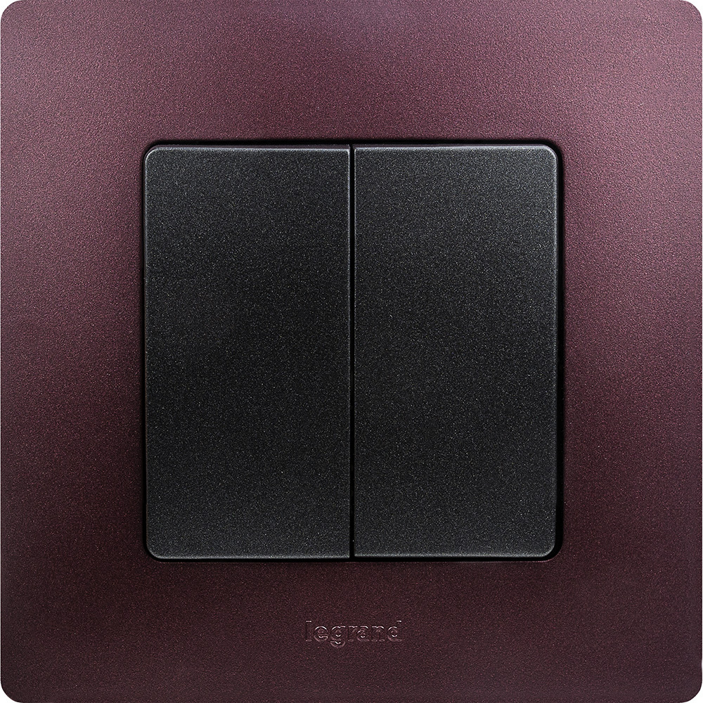 Выключатель 2х-клавишный 10А 250В антрацит ETIKA Legrand