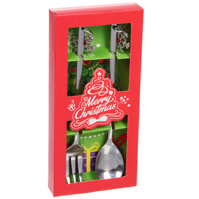 Набор для десерта «Снежинки» 2предмета (ложка+вилка) в подарочной коробке,цвет серебро