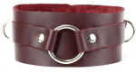 Бордовый широкий ошейник с кольцом Maroon Collar (Цвет: бордовый)