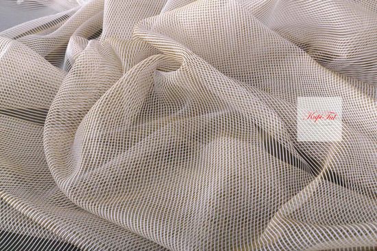 Короткий тюль-арка со стеклярусами. Клайм (светло-коричневый)