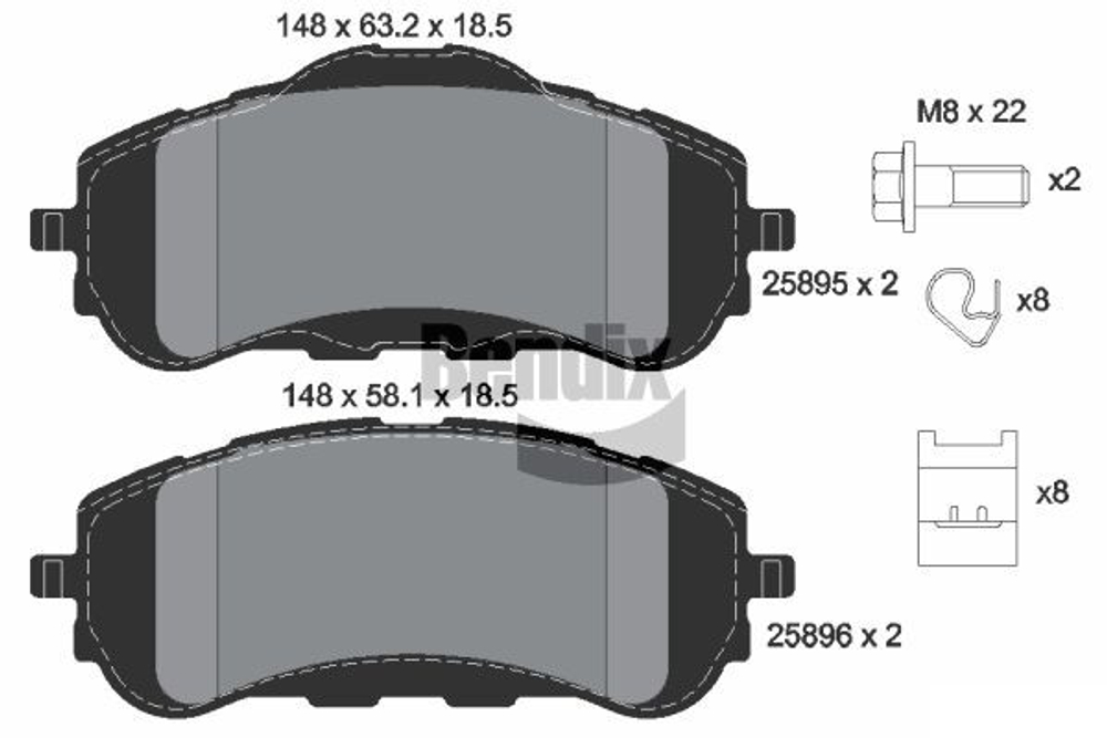 BENDIX Braking - BPD1072-BEN - Brake Pad Set, disc brake