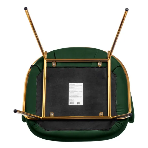 Стул Lime, зеленый микровелюр с золотыми ножками