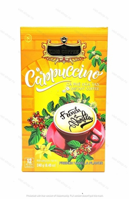Растворимый кофе Капучино Французская Ваниль, King Coffee, 12 стиков.