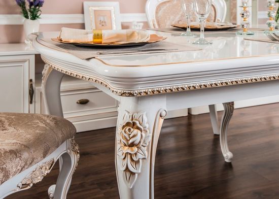Стол обеденный НАТАЛИ прямоугольный белый глянец