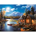 Картина стразами (алмазная мозаика) 30х40 см, ОСТРОВ СОКРОВИЩ "Вечер в горах", без подрамника, 662409